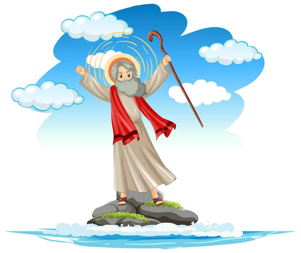 Jezus Christus Personage Cartoon Stijl Illustratie — Stockvector