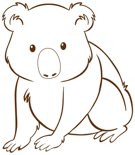 Koala Doodle Estilo Simples Sobre Fundo Branco Ilustração —  Vetores de Stock