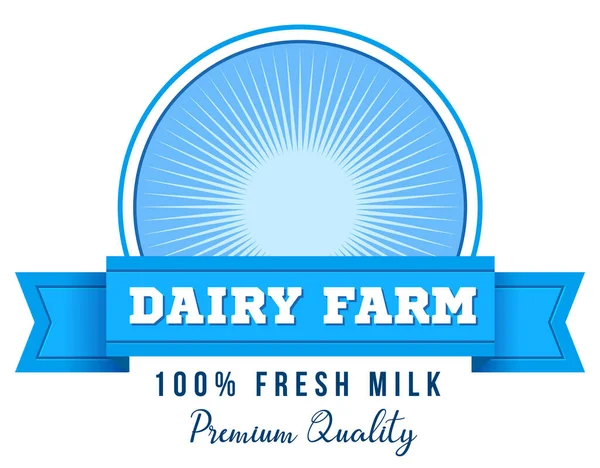Dairy Farm Text Label Illustration — Stock Vector