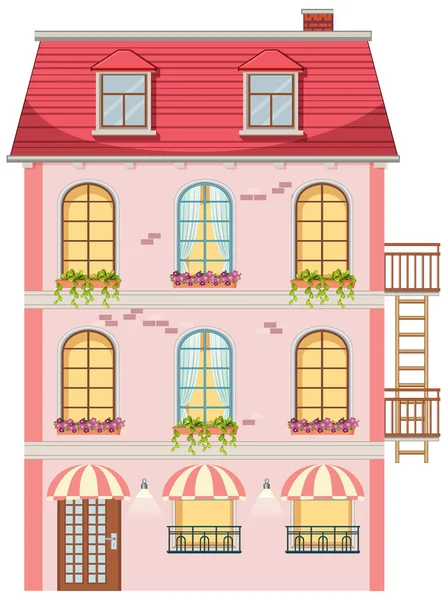 Apartment Building Windows Illustration — Stock Vector