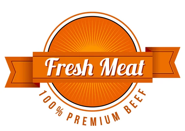 Fresh Meat Label Illustration — Stock Vector