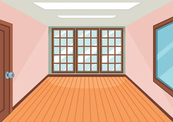 Chambre Vide Avec Illustration Couleur Rose — Image vectorielle