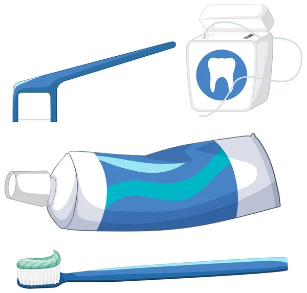 Dental Cleaning Equipment White Background Illustration — Stock Vector