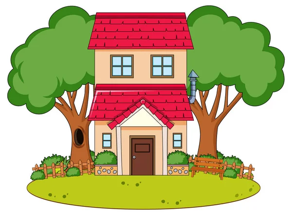 Simple House Nature Background Illustration Stock Illustration