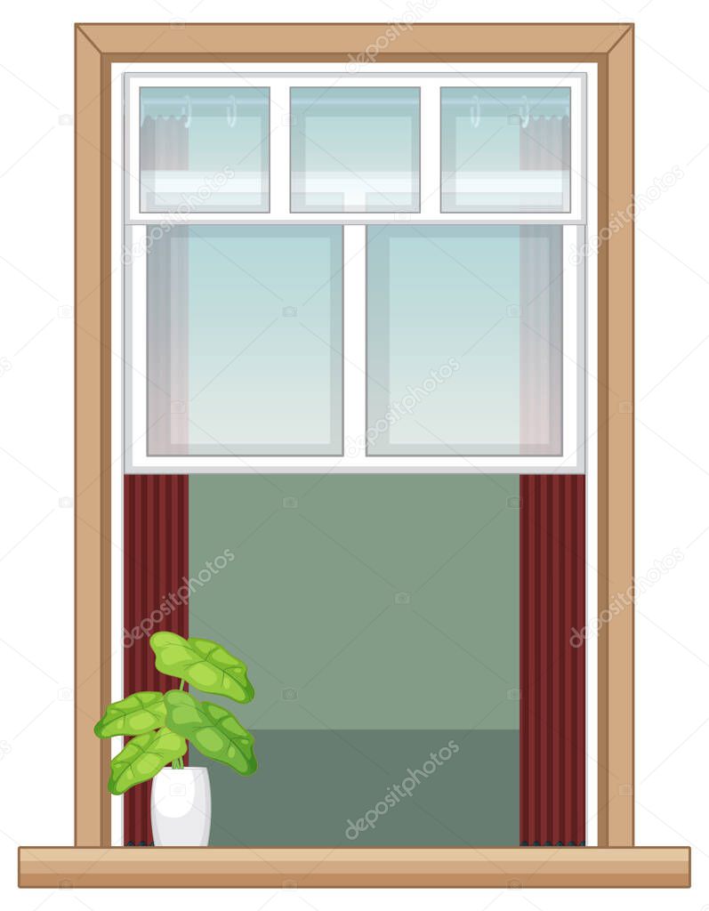 A window for apartment building or house facade illustration