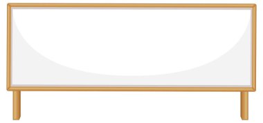 Boş tahta pankart izole edilmiş illüstrasyon