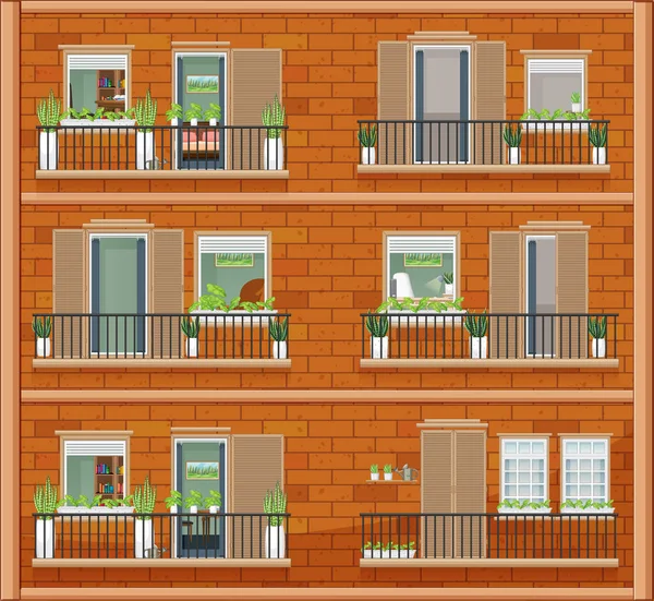 삽화가 아파트 — 스톡 벡터