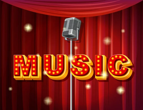 Logo Musicale Con Illustrazione Microfonica — Vettoriale Stock