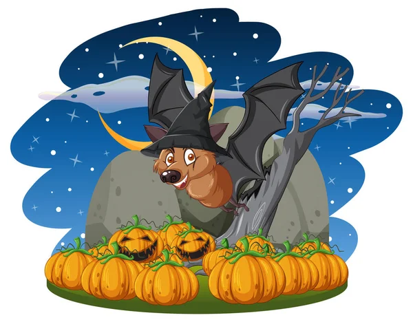 Eine Fledermaus Halloween Thema Illustration — Stockvektor