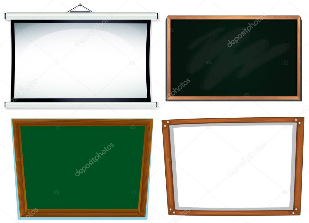 Set of blank frame board illustration