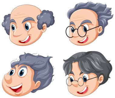 Beyaz arkaplan illüstrasyonunda yüz ifadesi