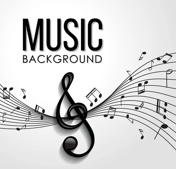 Font Design Word Music Music Notes White Background Illustration — Stock Vector