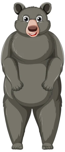 Egy Nagy Fekete Barna Medve Fehér Háttér Illusztráció — Stock Vector