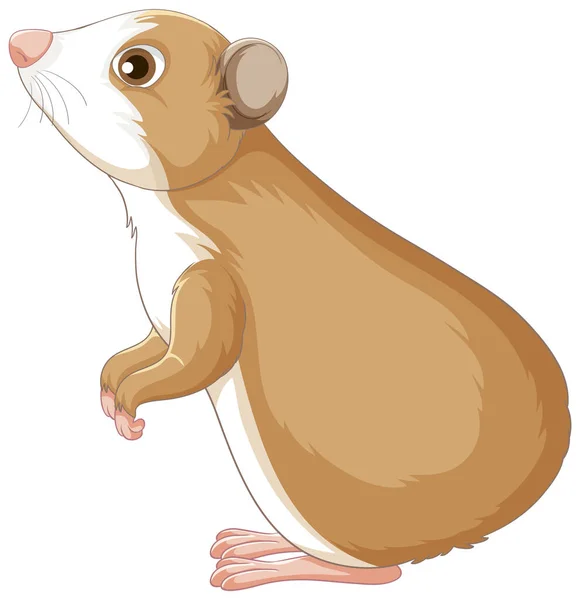 Een Schattig Cavia Witte Achtergrond Illustratie — Stockvector