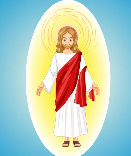 Jesus Cristo Desenho Animado Ilustração Estilo —  Vetores de Stock