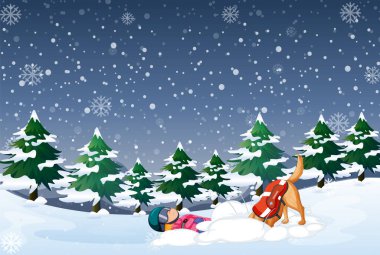 Köpek kar resimlerinde hayat kurtarıyor