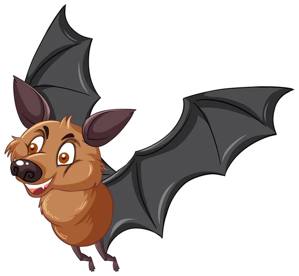 Morcego Marrom Personagem Desenho Animado Fundo Branco Ilustração — Vetor de Stock