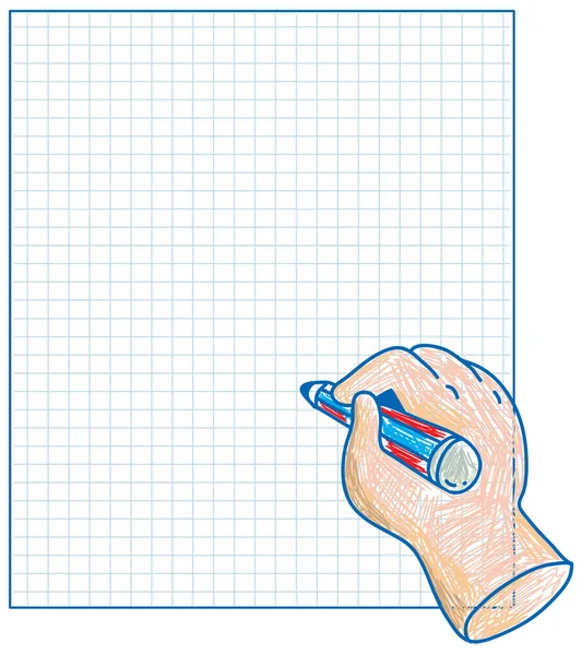 Een Papier Met Een Doodle Ontwerp Hand Potlood Illustratie — Stockvector