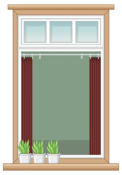 Uma Janela Para Construção Apartamentos Ilustração Fachada Casa —  Vetores de Stock