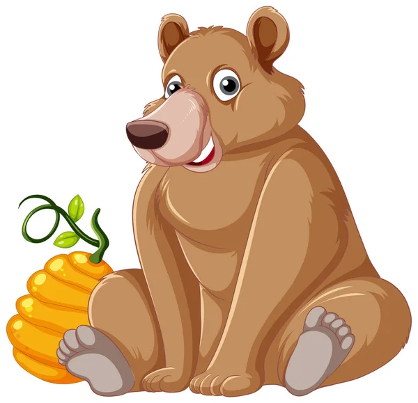 Big Brown Bear White Background Illustration — Stock Vector