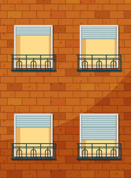 Edificio Apartamentos Con Ventanas Ilustración — Vector de stock