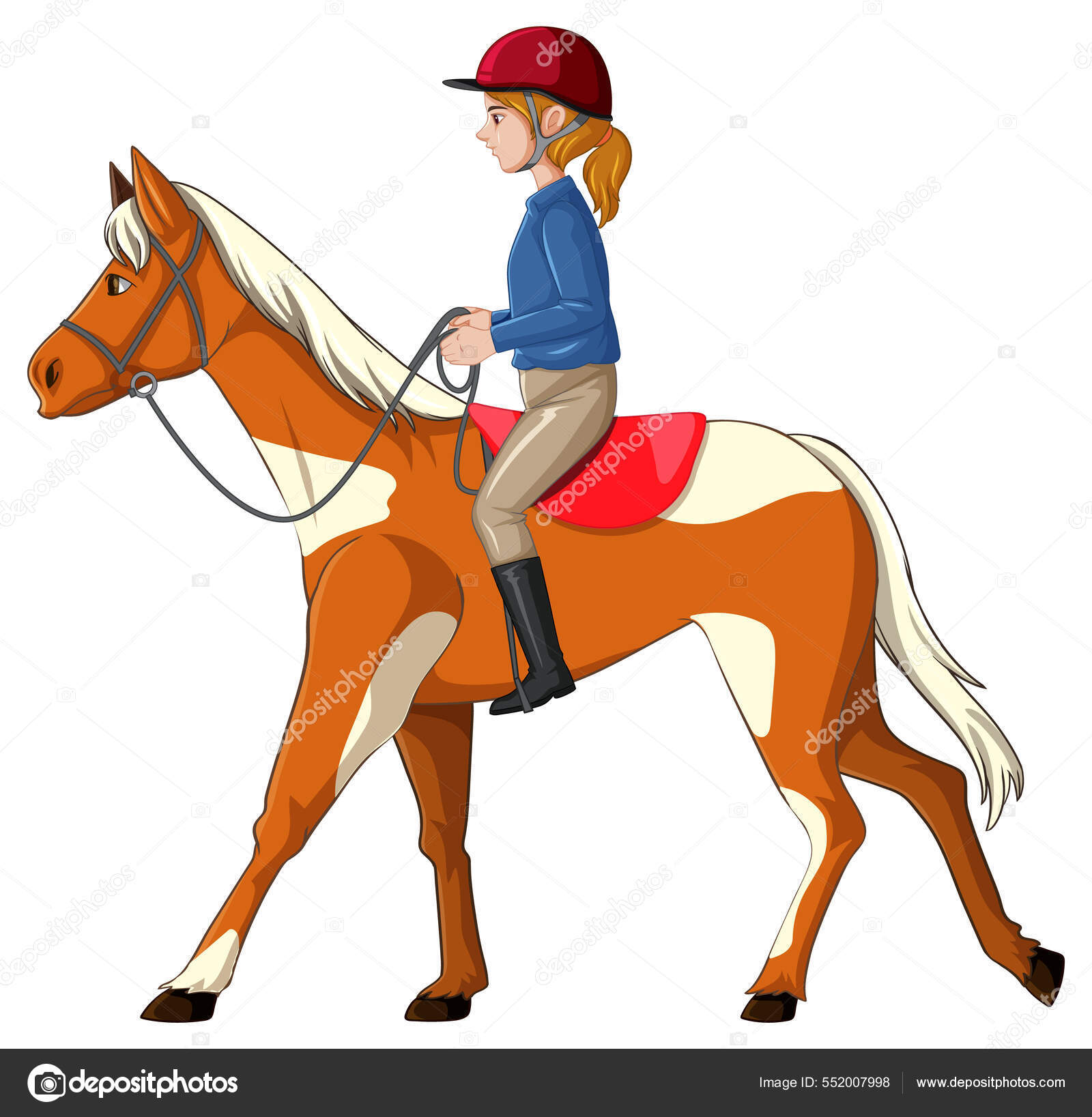 Ебет лошадь Девушка Едет Лошади Белом Фоне Иллюстрации Стоковый вектор ©interactimages 552007998