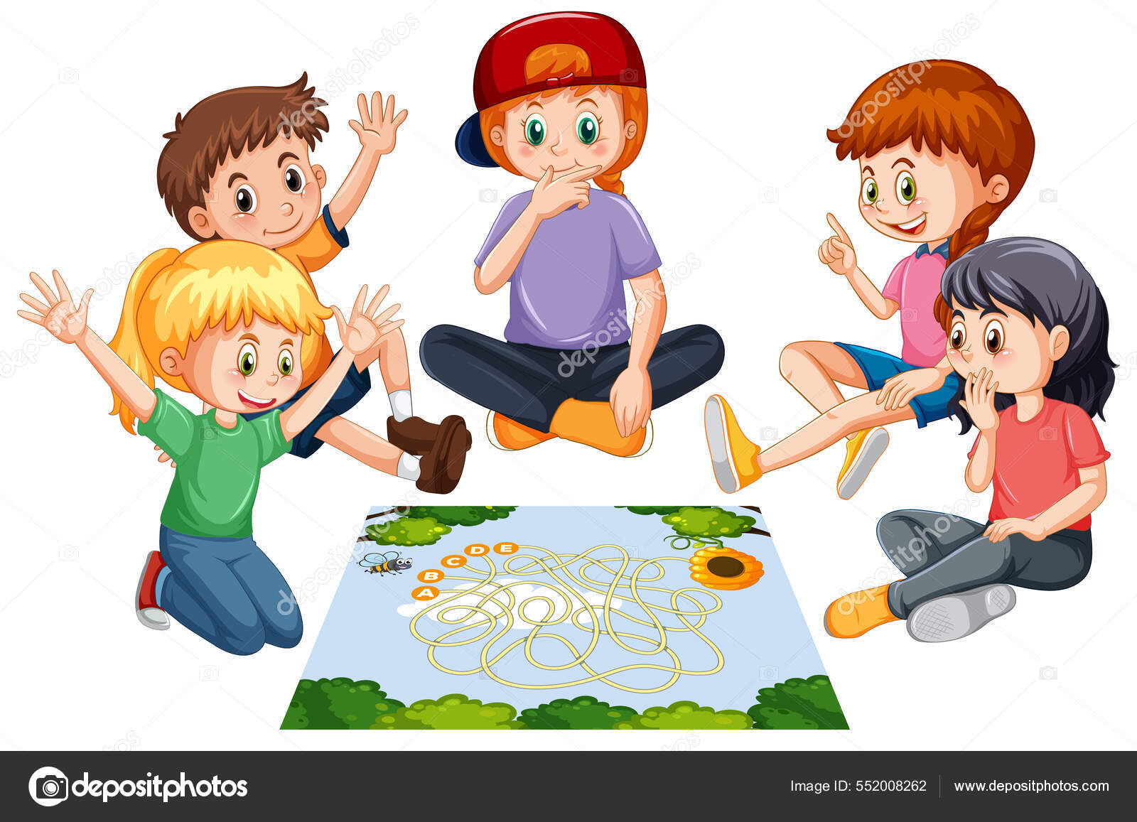 Família Jogos Tabuleiro Isolado Desenho Animado Ilustração Vetorial Pais  Crianças imagem vetorial de VisualGeneration© 607284544