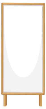 Boş tahta pankart izole edilmiş illüstrasyon