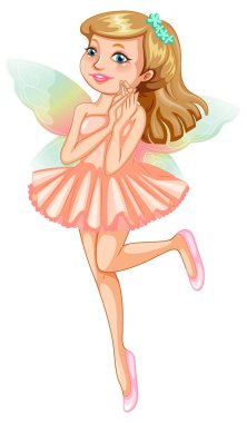 Beyaz arkaplandaki güzellik perisi.