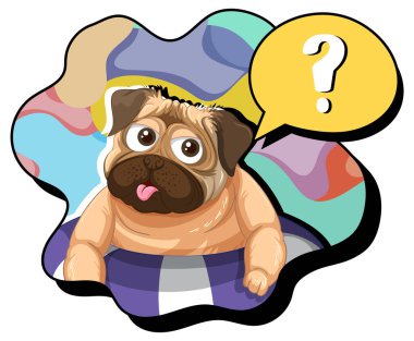 Seçmelerde soru işareti olan bir köpek.