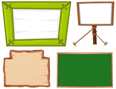 Ahşap pankart illüstrasyonu