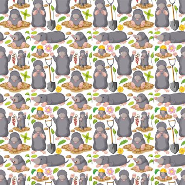 Beyaz arka plandaki komik köstebek domuz kusursuz çizim.