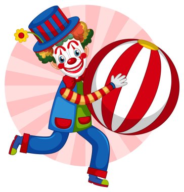 Top resimli sevimli palyaço gösterisi.