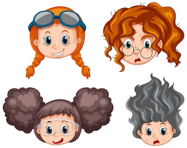 Beyaz arkaplanda kız ve erkek yüz ifadeleri