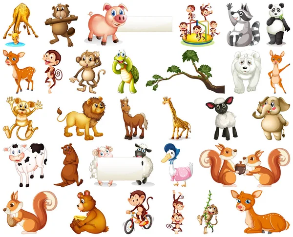 Hayvan karikatür karakter resimde kümesi