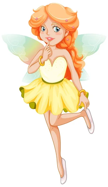 Beautiful Fairy Girl Cartoon Character Illustration — Stock Vector
