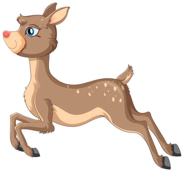 Cute Deer White Background Illustration — Stock Vector