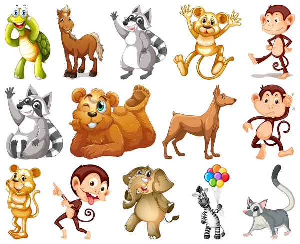 Hayvan karikatür karakter resimde kümesi