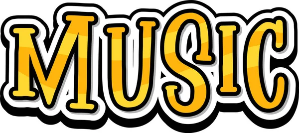 Beyaz arkaplan illüstrasyonunda kelime müziği için yazı tipi tasarımı