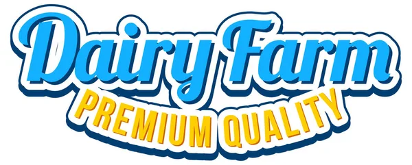 Dairy Farm Premium Quality Lettering Logo Illustration — Stock Vector