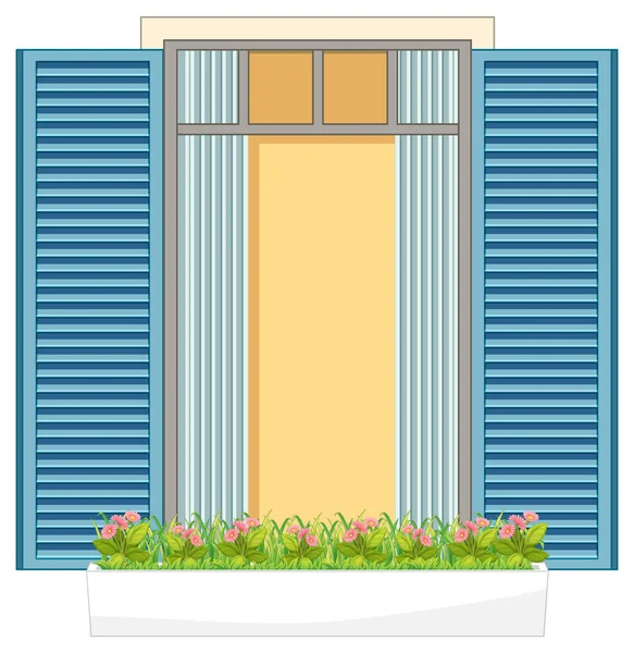 Een Venster Voor Appartement Gebouw Huis Gevel Illustratie — Stockvector