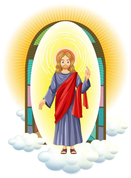 Jezus Christus Personage Cartoon Stijl Illustratie — Stockvector