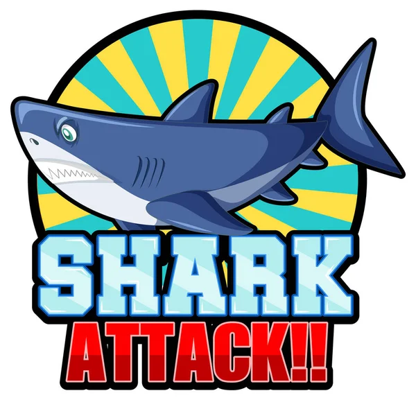 Logo Námořní Pěchoty Velkým Modrým Žralokem Obrázkem Útoku Žraloka — Stockový vektor
