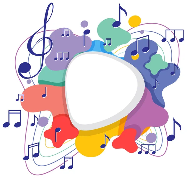 Banner Music Notes Colourful White Background Illustration — Stock Vector