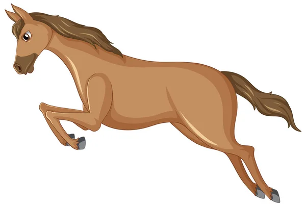 Bonito Caballo Marrón Sobre Fondo Blanco Ilustración — Vector de stock