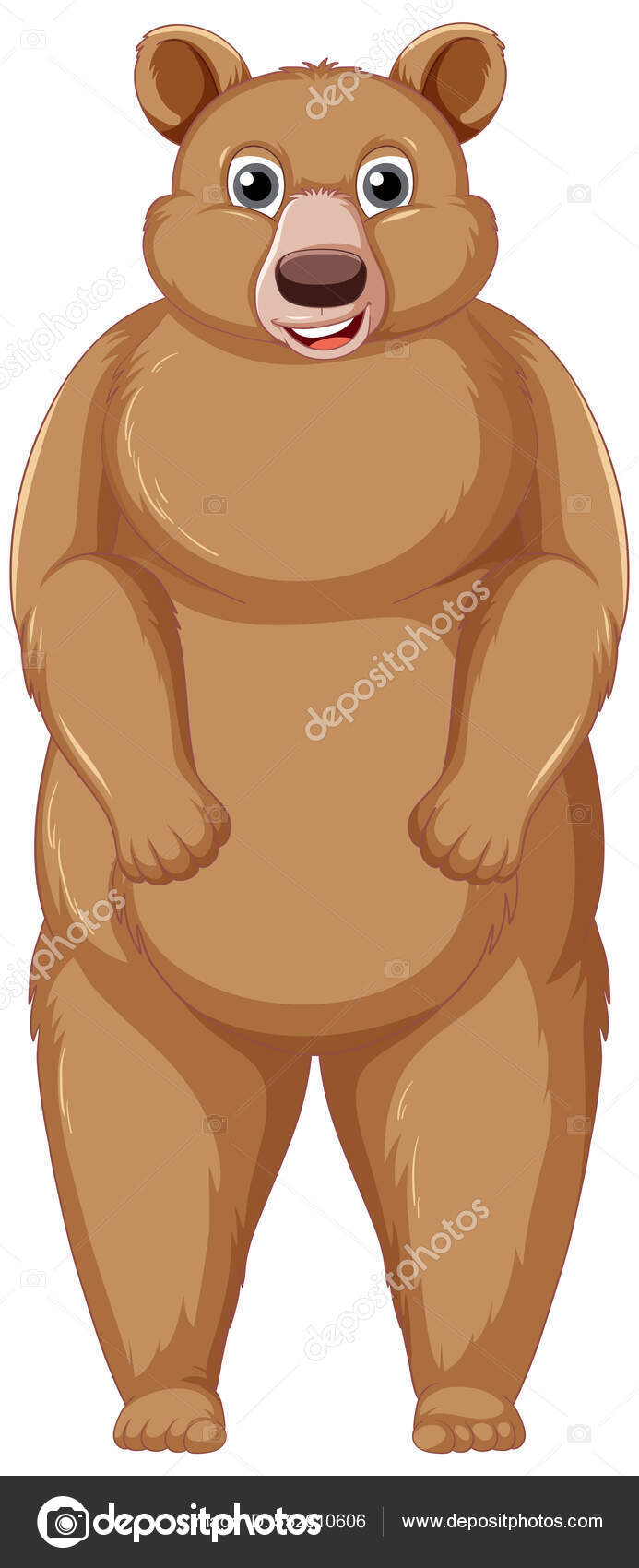 Image vectorielle Gros Ours Brun Sur Fond Blanc Illustration par  ©interactimages - 552010606, image size:693x1700