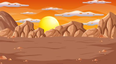 Doğal bir manzara çizimi