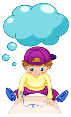 Boş çağrılarla düşünen bir çocuk.