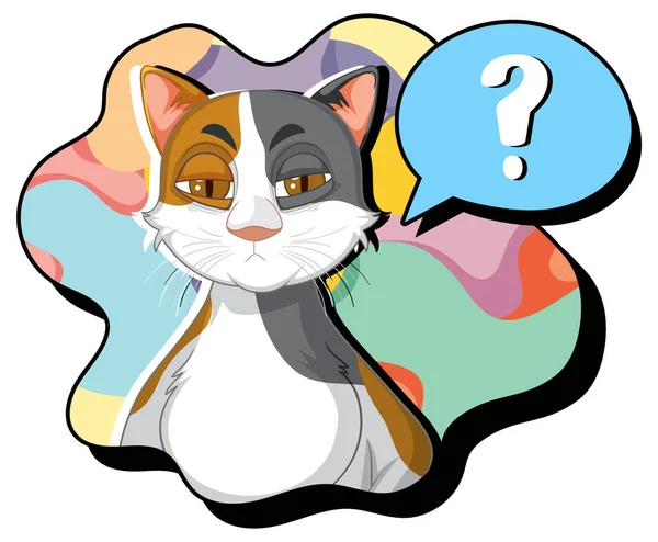 Μια Γάτα Σκέψης Ερωτηματικό Στην Εικόνα Callouts — Διανυσματικό Αρχείο