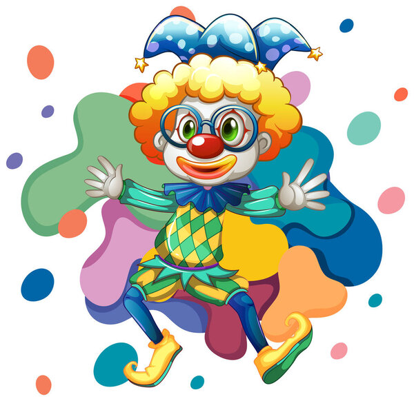 A clown cartoon colourful character illustration